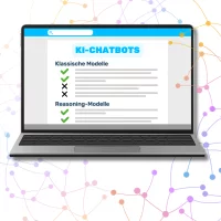 Ein Bildschirm mit der Überschrift KI-Chatbots